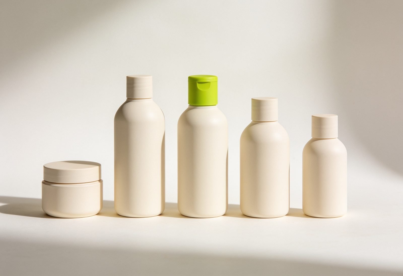 Linha de frascos cosméticos / Cosmetic product line bottles
